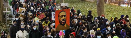 Justice For George Floyd Rally Held In New York As Derek Chauvin Trial Begins