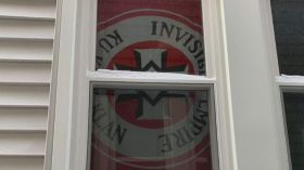 KKK flag in window of Grosse Pointe, Michigan home