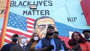 Vigil Held For George Floyd In Brooklyn On His 47th Birthday