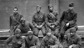 Soldiers of the 369th regiment of the American Army (Harlem Hellfighters) who won the Croix de Guerre for gallantry in action.