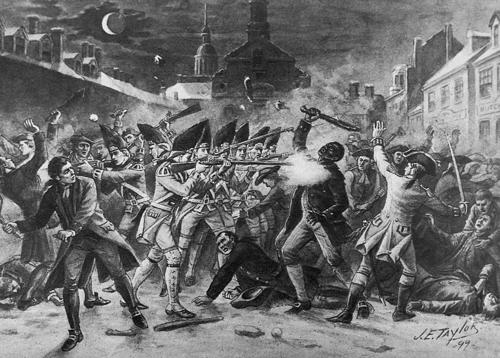 Death of Attucks, Boston Massacre by J.E. Taylor