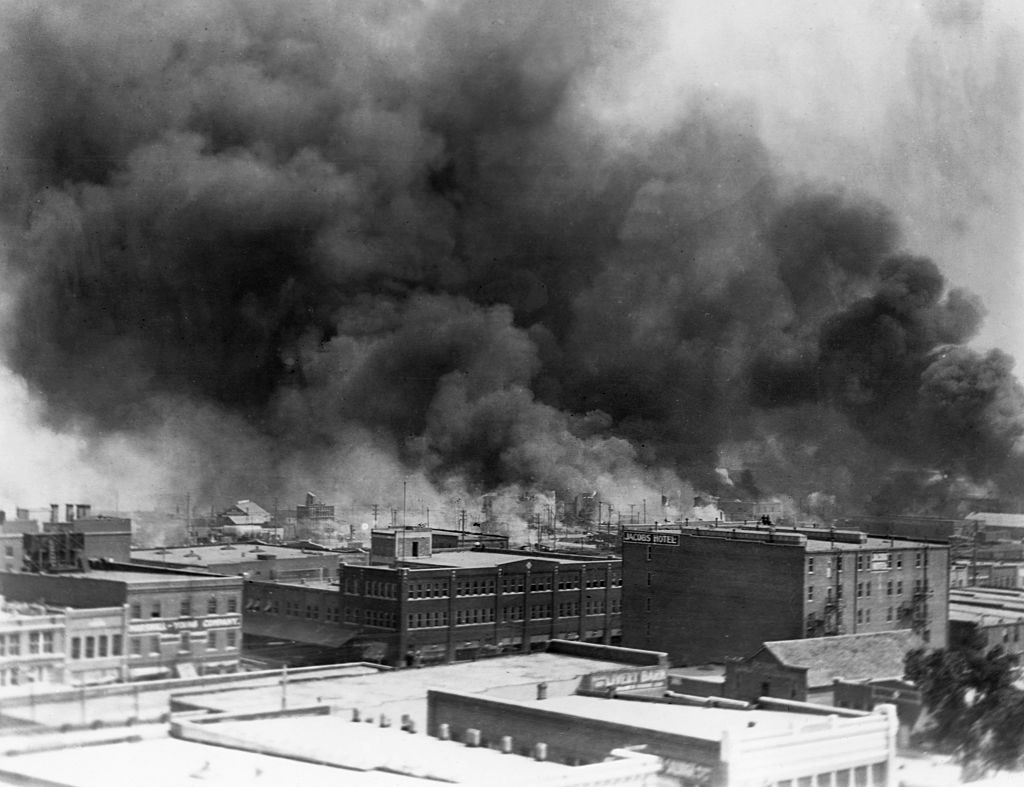 Burning Buildings During Tulsa Race Massacre of 1921