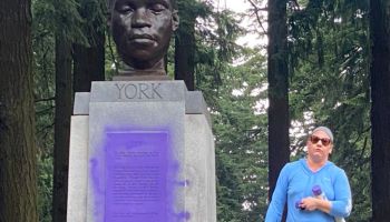 Bust of York vandalized in Mt. Tabor Park, Portland, Oregon