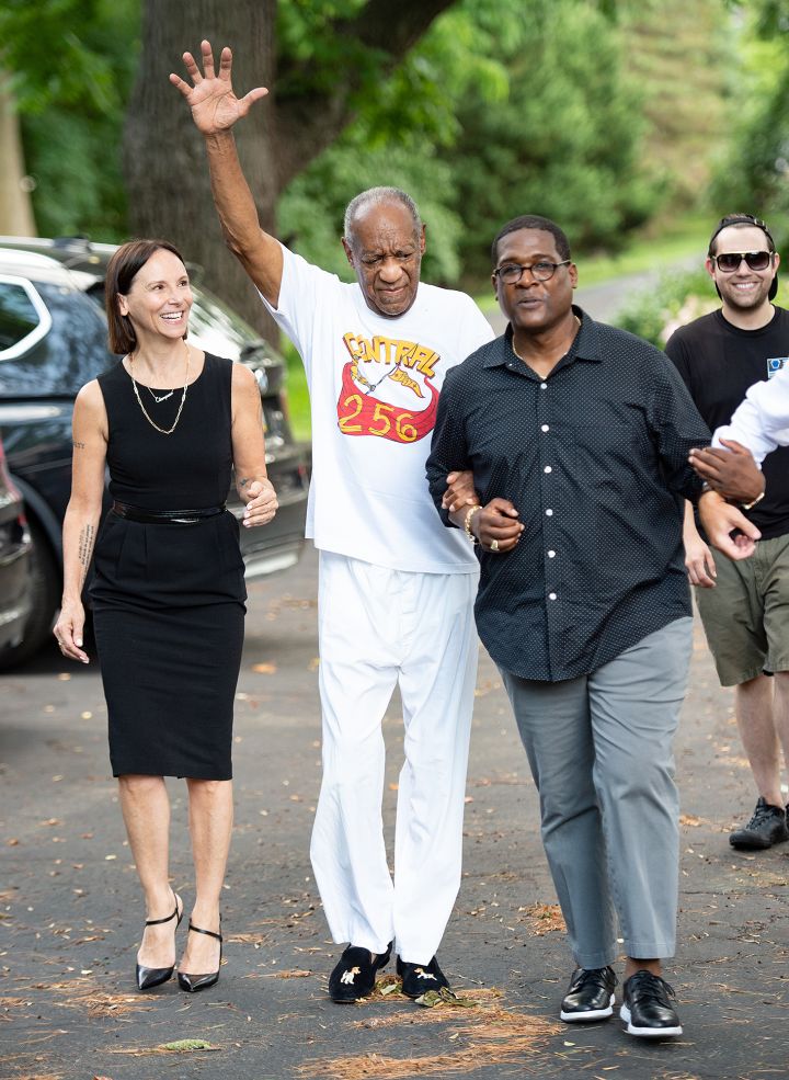 Bill Cosby Comes Out Of His Home To Talk To The Press With His Attorneys After Being Released From Prison In Pennsylvania