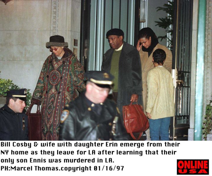 1/16/97 Los Angeles, Ca Bill Cosby & family leaves for LA after learning that his only son Ennis was