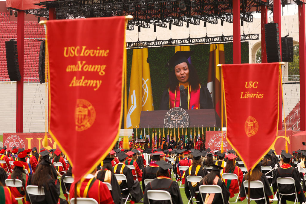 USCs 2021 Commencement at the Los Angeles Memorial Coliseum Friday May 14, 2021