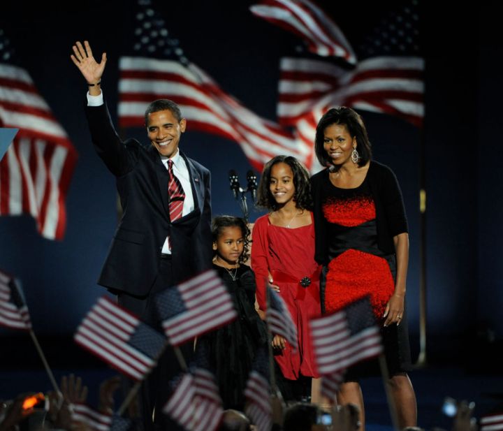 Obama Family, Election Night, 2008