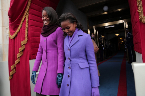 Malia and Sasha Obama, Inauguration, 2013
