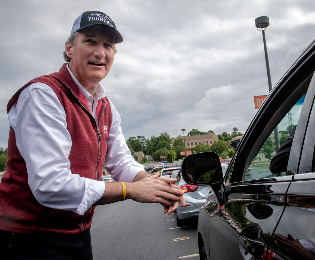 The Virginia GOP holds a drive through primary to select candidates for the 2021 general election, on May 08 in Annandale, VA.