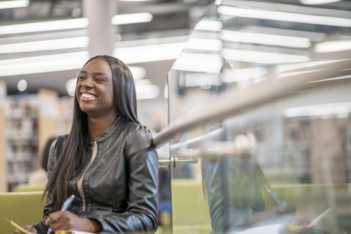 Hanging out at the campus library