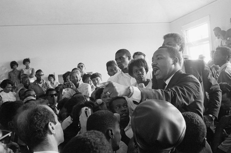 Martin L. King Gesturing Among Crowd