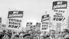 Protesters with Signs at March on Washington for Jobs and Freedom, Washington, D.C., USA, photo by Marion S. Trikosko, August 28, 1963