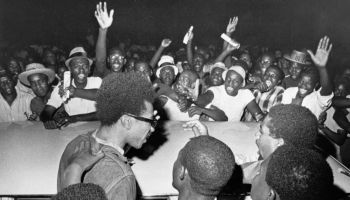 H. Rap Brown Leaving Prison with Cheering Supporters