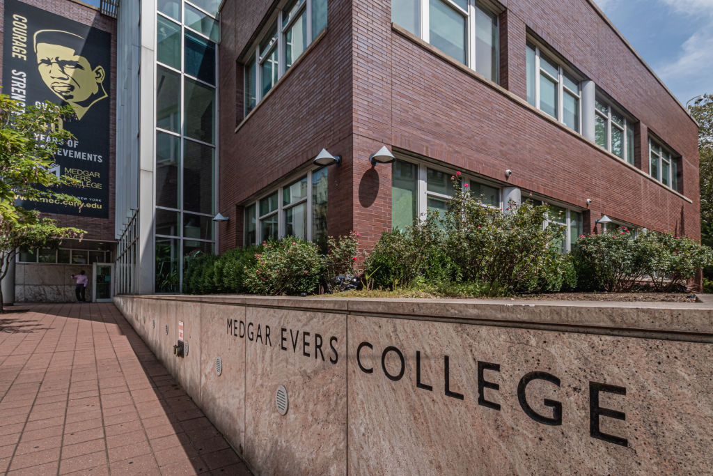 Main entrance to Medgar Evers College campus in Brooklyn...