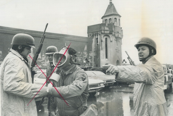 The New York state troopers and national guardsmen involved in police assault on Attica state prison...