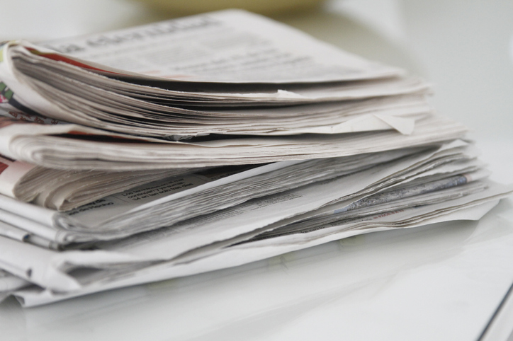 Stack of newspaper bundle