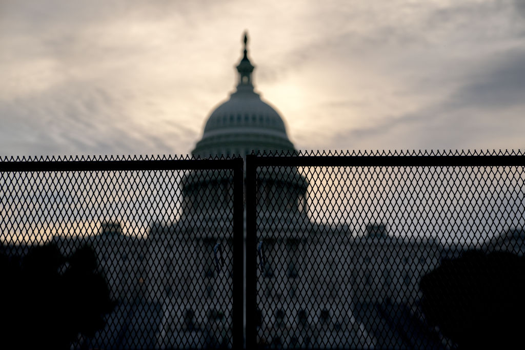 Security Fencing Installed Outside U.S. Capitol Ahead Of Justice For J6 Rally