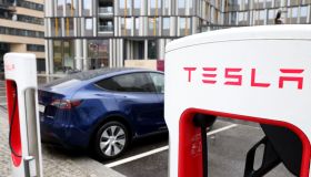 Tesla Inc. EV Supercharger Station in Berlin