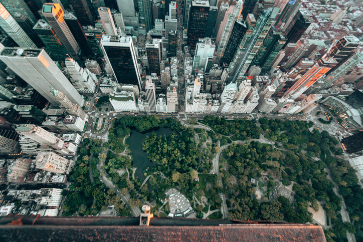 aerial view of central park in nyc