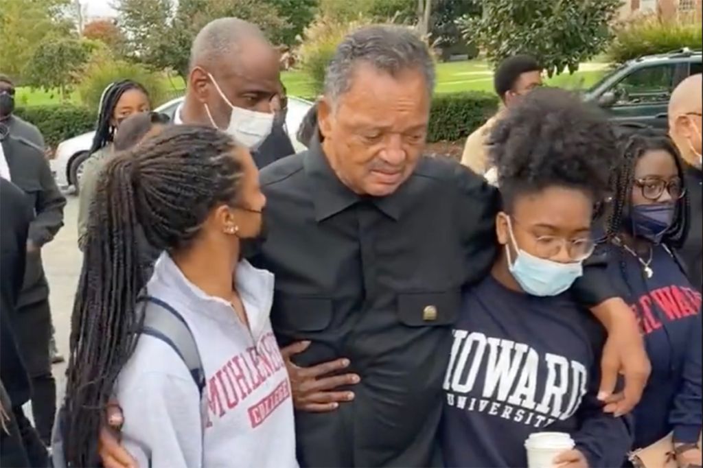 Jesse Jackson visits Howard University students protesting for better living conditions
