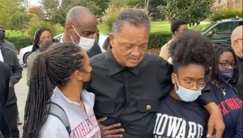 Jesse Jackson visits Howard University students protesting for better living conditions