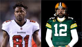 Antonio Brown and Aaron Rodgers of the NFL