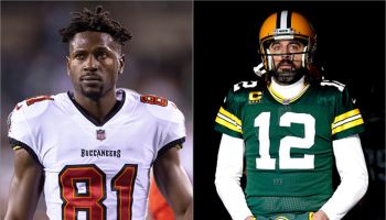 Antonio Brown and Aaron Rodgers of the NFL