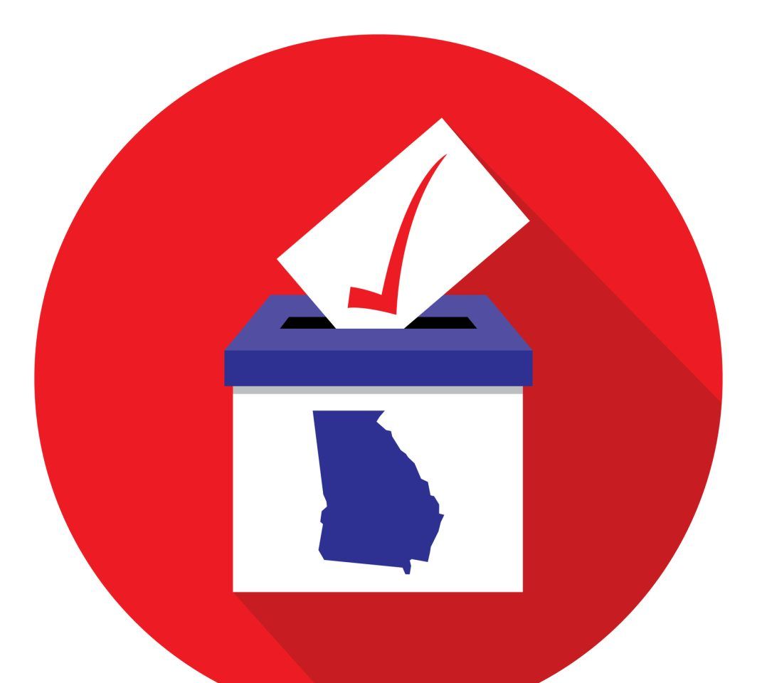 Red Circle Georgia Ballot Box Icon