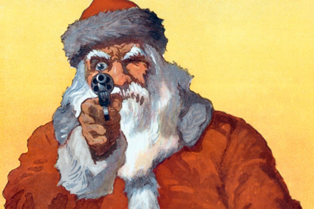 Santa Claus Pointing A Gun