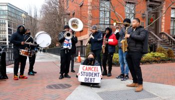 Activists And Musicians Gather At The White House To Greet The Staff With Joyful Music And A Demand To Cancel Student Debt