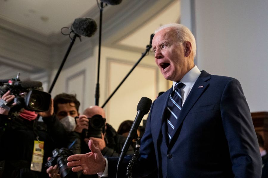 President Joe Biden Attends Special Caucus Meeting With Senate Democrats