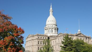 The exterior of the State Capitol in Lansing.