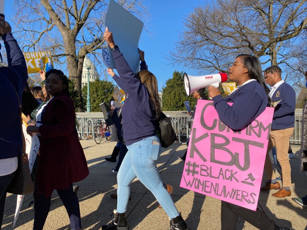 BLSA students rallying for Ketanji Brown Jackson