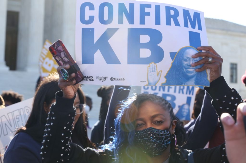 BLSA students rallying for Ketanji Brown Jackson