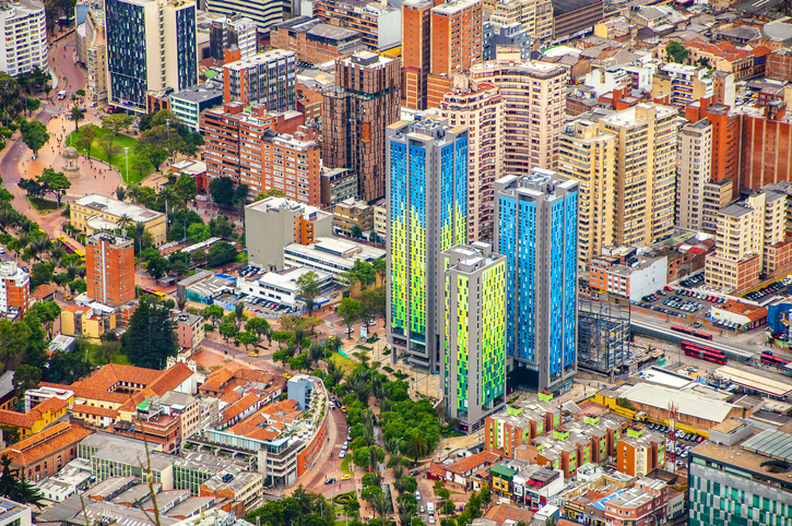 Bogotá, Colombia. Vista panorámica de la ciudad desde el cerro de Monserrate.