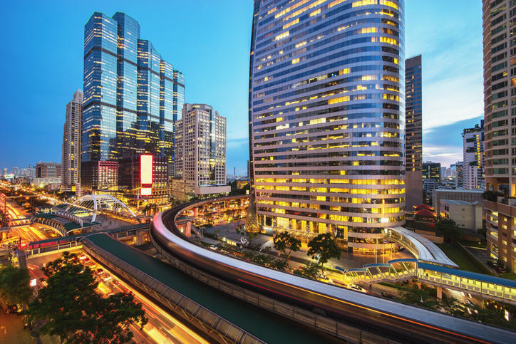 Bangkok modern office buildings, condominium, living place in Bangkok city downtown