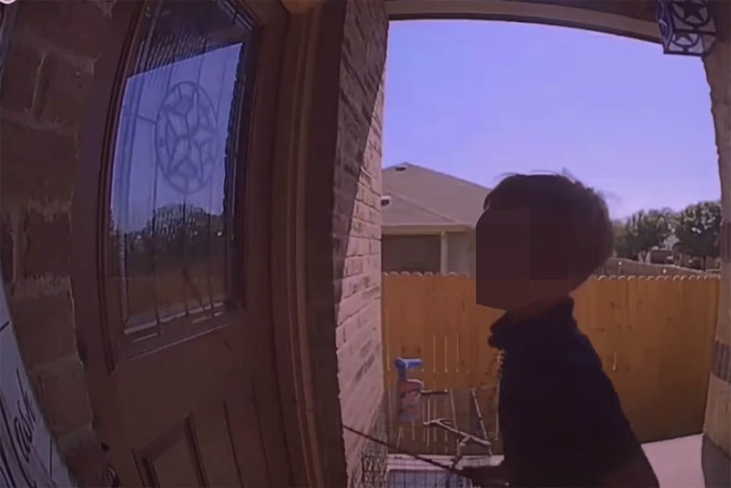 white boy with whip at Black neighbor's door video