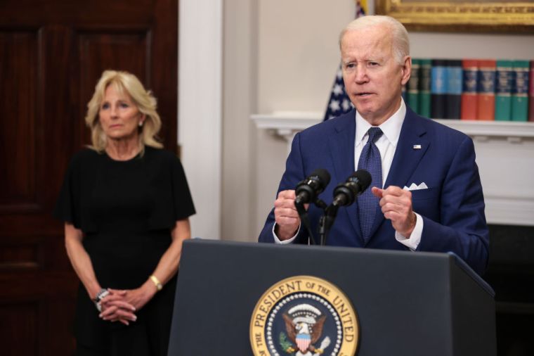 WASHINGTON, DC - MAY 24: President Joe Biden joined by First La