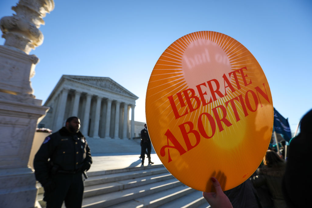 Abortion rights advocates demonstrate in Washington