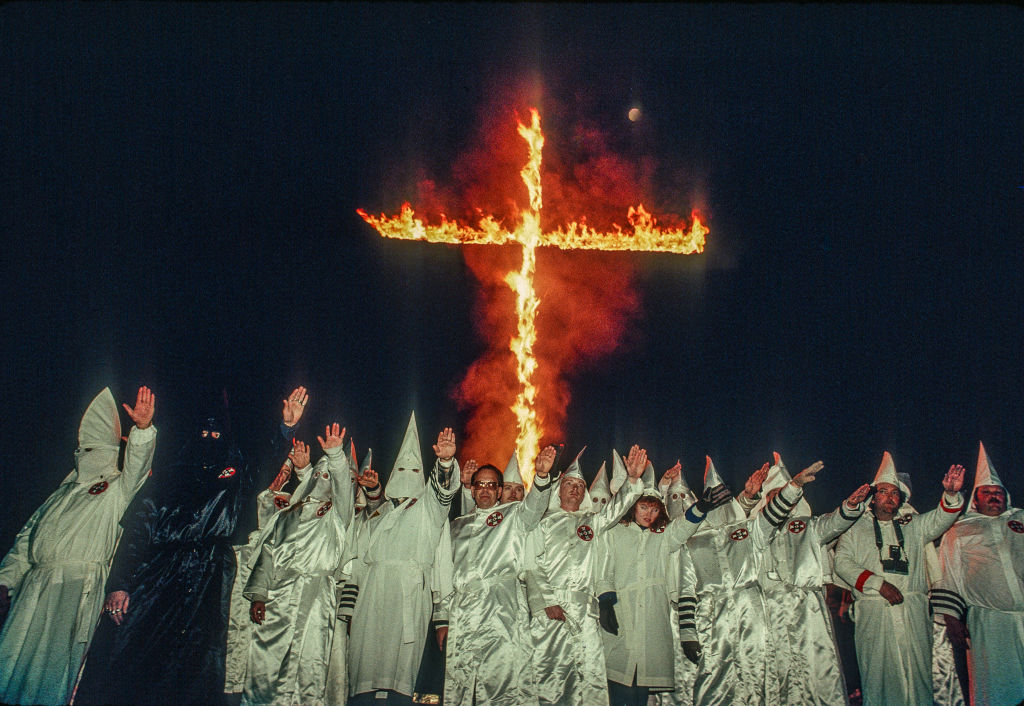 Thomas Robb Leads KKK Cross Burning