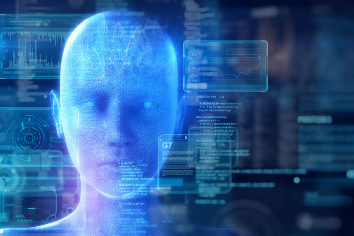 Artificial Intelligence hologram robot