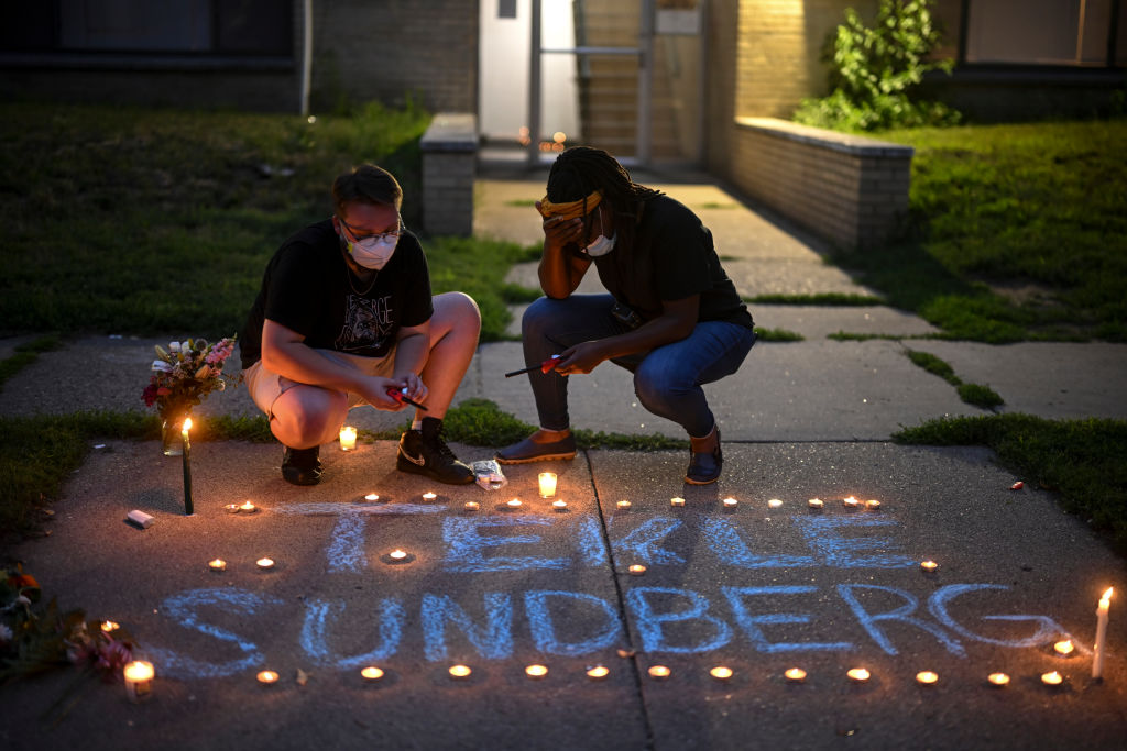 Andrew Tekle Sundberg vigil, July 2022, Star Tribune photo