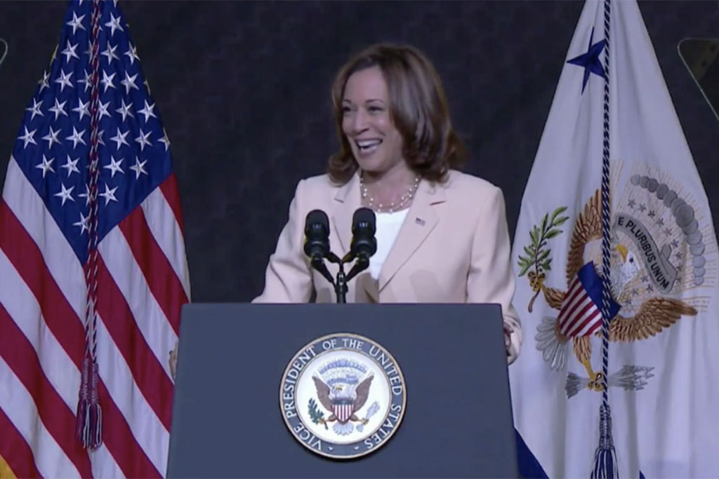 Vice President Kamala Harris addresses 2022 NAACP Convention in Atlantic City, New Jersey, on July 18, 2022