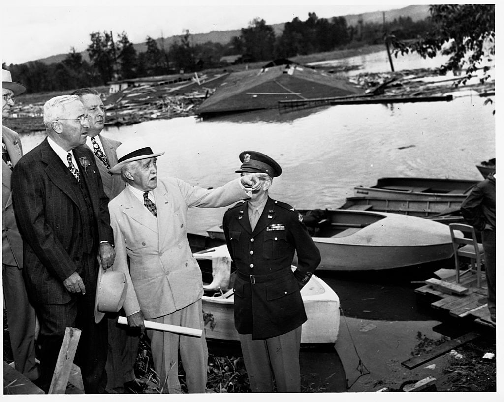 President Harry Truman Inspecting Columbia River Flood Damage