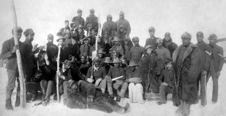 USA: 'Buffalo soldiers' of the 25th Infantry, Ft. Keogh, Montana, 1890