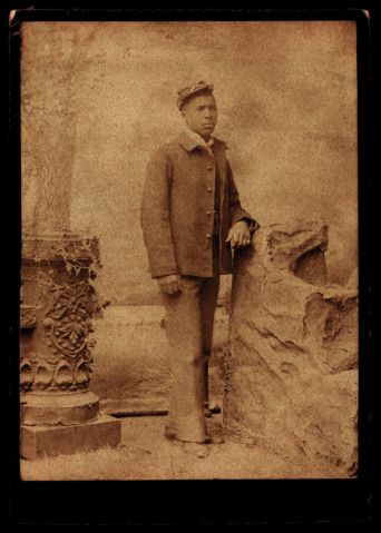Buffalo Soldier, full-length portrait in Uniform, William A Gladstone Collection of African American Photographs, 1870s