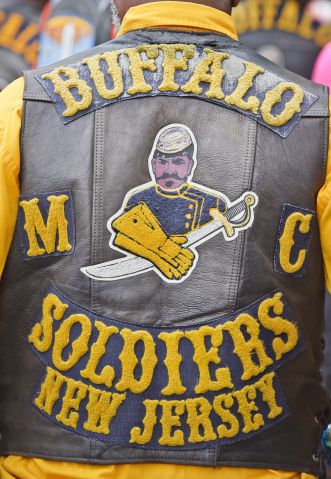 (Boston,MA 07/15/17) Buffalo Soldiers motorcycle club vest worn on Saturday, July 15, 2017 at the annual Buffalo Soldiers motorcycle ride to benefit The Spark Center. Staff photo by Patrick Whittemore.