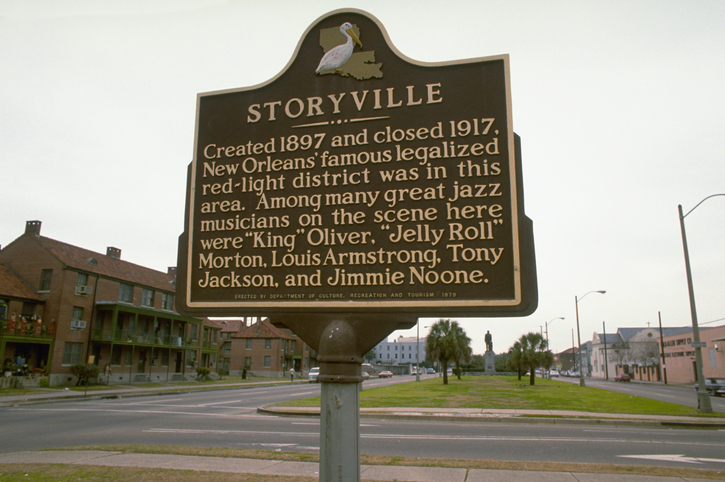 Historical Marker at Storyville Site