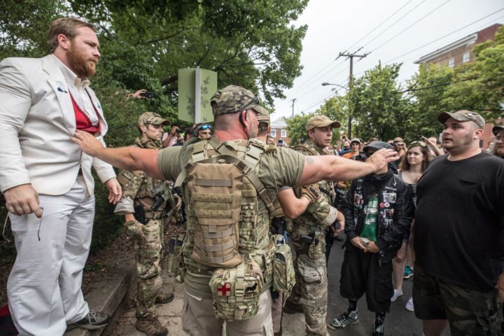 Torch march of white nationalists