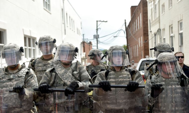 Army forces are seen on guard during the State of Emergency.